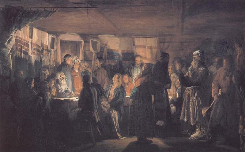 Vassily Maximov Arrival of a Sorcere at a Peasant Wedding